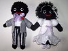 The Bride & Groom Golly Dollies - Hand-made Knitted Golliwog/Golliwogg Doll