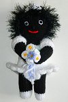 The Bridesmaid Golly Dolly - Hand-made Knitted Golliwog/Golliwogg Doll