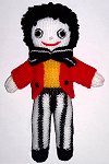 Gladstone the White Golly Dolly - Hand-made Knitted Golliwog/Golliwogg Doll