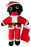 Santa Golly Dolly with Present Sack - Hand-made Knitted Golliwog/Golliwogg Doll