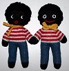 Terrible Two Golly Dollies - Hand-made Knitted Golliwog/Golliwogg Dolls